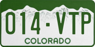 CO license plate 014VTP