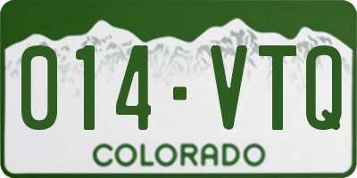CO license plate 014VTQ