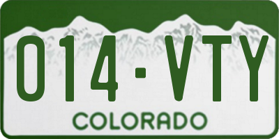 CO license plate 014VTY
