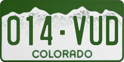 CO license plate 014VUD