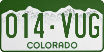 CO license plate 014VUG