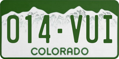 CO license plate 014VUI