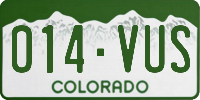 CO license plate 014VUS