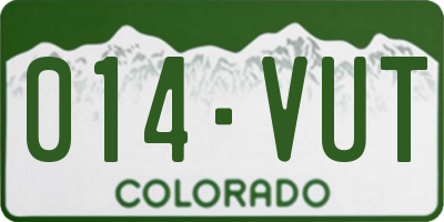 CO license plate 014VUT