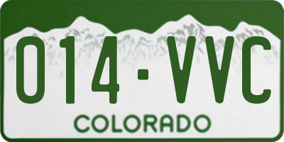 CO license plate 014VVC