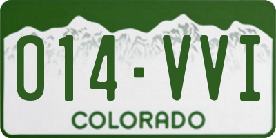 CO license plate 014VVI