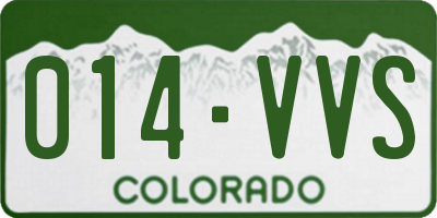 CO license plate 014VVS