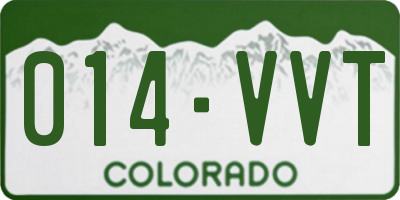 CO license plate 014VVT