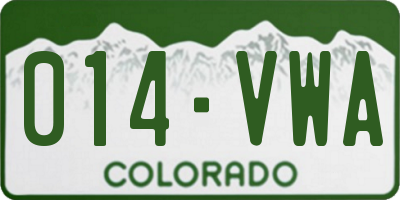 CO license plate 014VWA