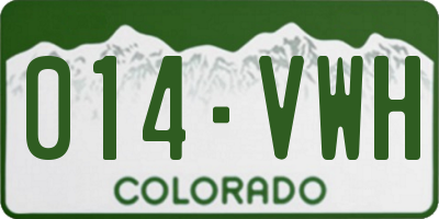 CO license plate 014VWH