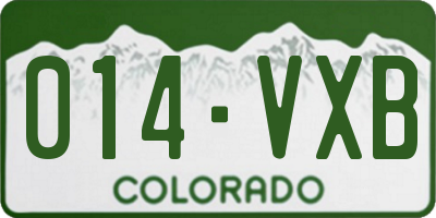 CO license plate 014VXB