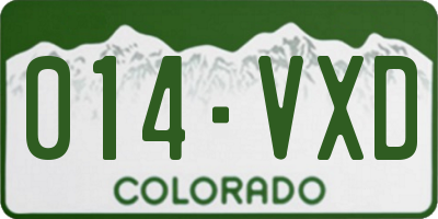 CO license plate 014VXD