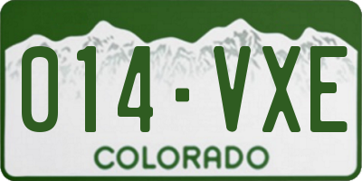CO license plate 014VXE