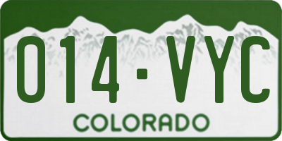 CO license plate 014VYC