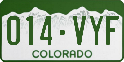 CO license plate 014VYF