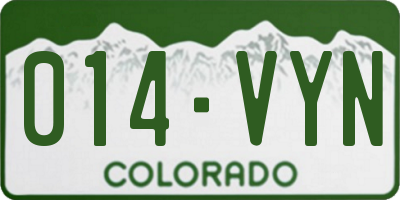 CO license plate 014VYN
