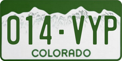 CO license plate 014VYP