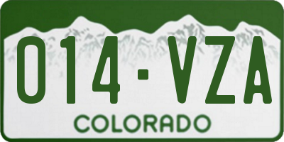 CO license plate 014VZA