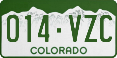 CO license plate 014VZC