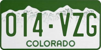 CO license plate 014VZG