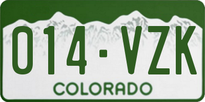 CO license plate 014VZK