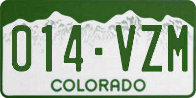 CO license plate 014VZM