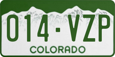CO license plate 014VZP