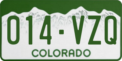 CO license plate 014VZQ