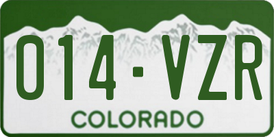 CO license plate 014VZR
