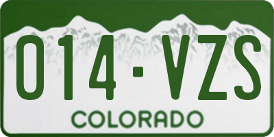 CO license plate 014VZS