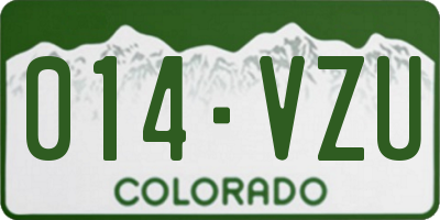 CO license plate 014VZU