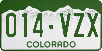 CO license plate 014VZX