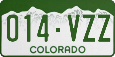 CO license plate 014VZZ