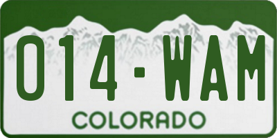 CO license plate 014WAM