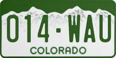 CO license plate 014WAU