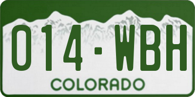 CO license plate 014WBH