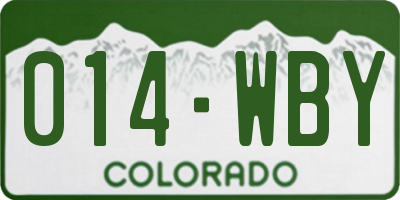 CO license plate 014WBY