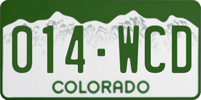 CO license plate 014WCD