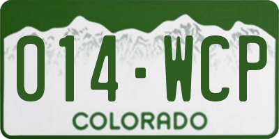 CO license plate 014WCP
