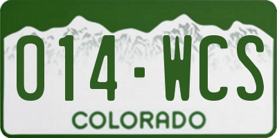 CO license plate 014WCS