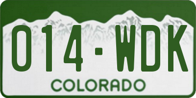 CO license plate 014WDK