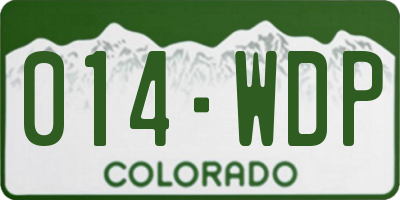 CO license plate 014WDP
