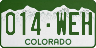 CO license plate 014WEH