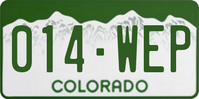 CO license plate 014WEP