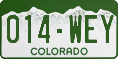 CO license plate 014WEY