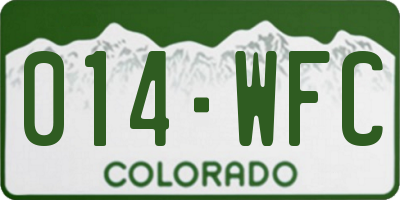 CO license plate 014WFC