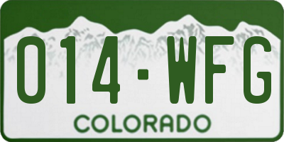 CO license plate 014WFG