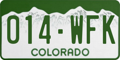 CO license plate 014WFK