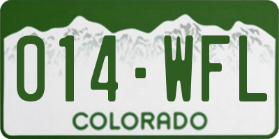 CO license plate 014WFL