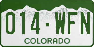 CO license plate 014WFN